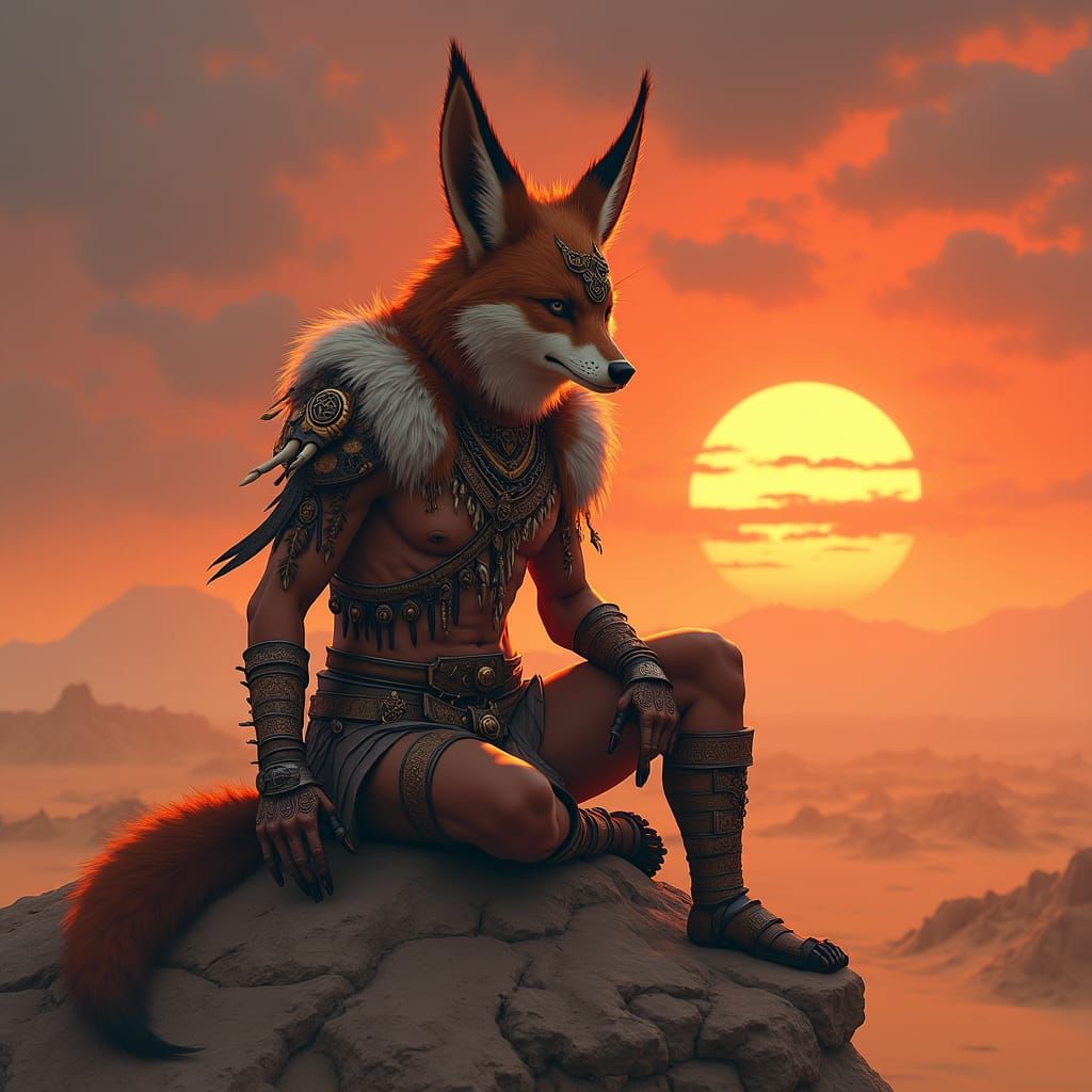 Warcraft Vulpera in Surreal Desert Landscape
