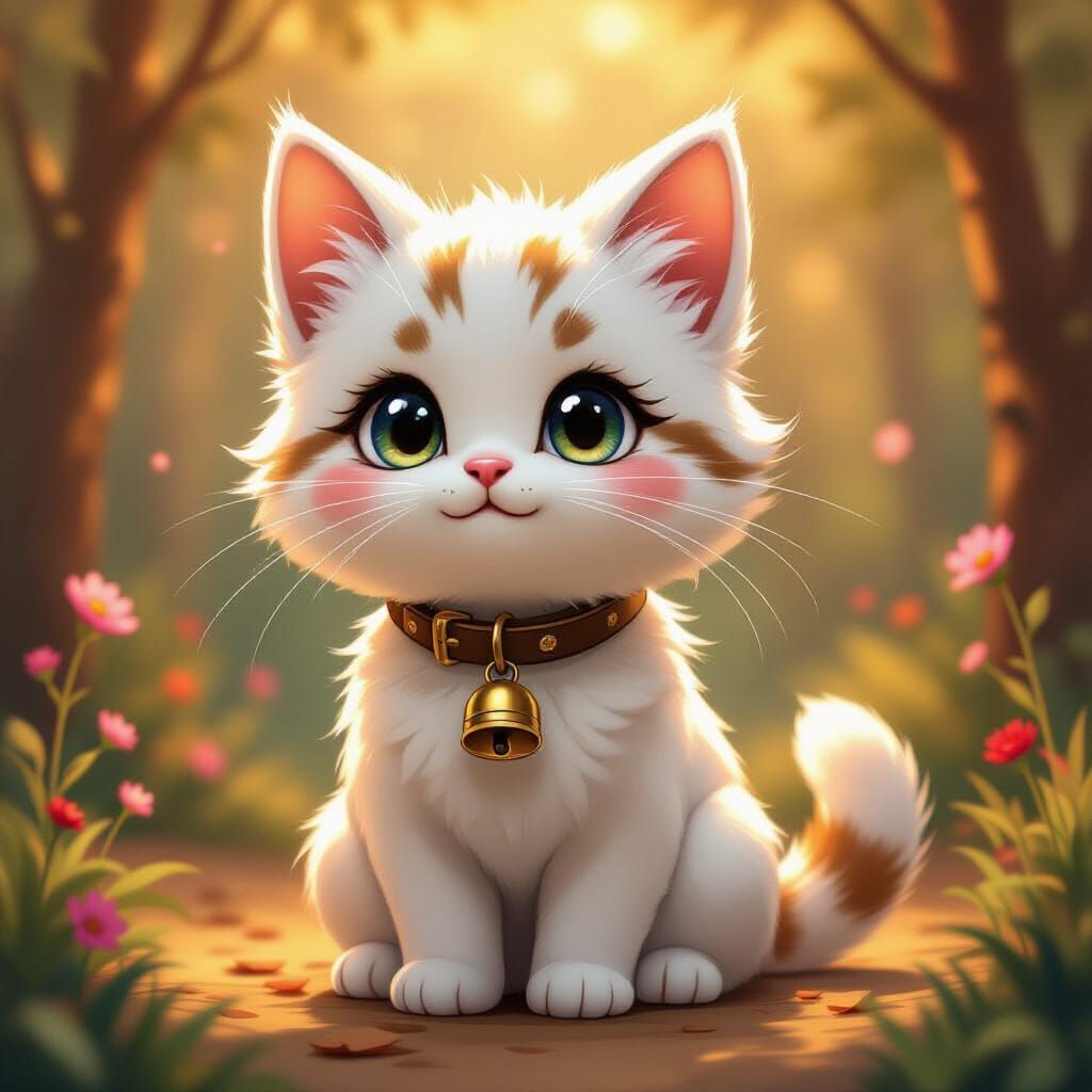 Whimsical Canine-Feline Hybrid in Dreamlike Colors