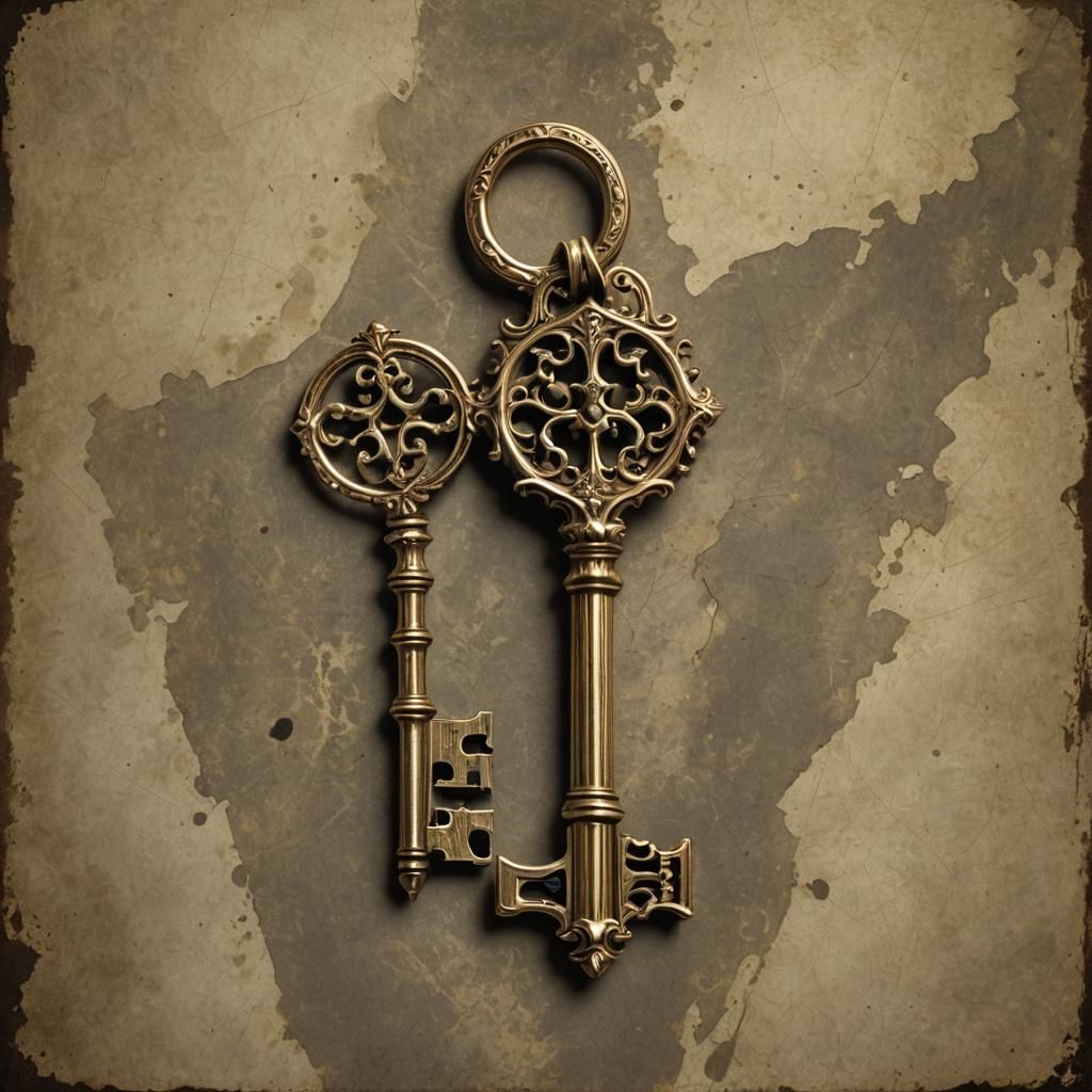 Ornate Antique Gold Key with Sinister Details
