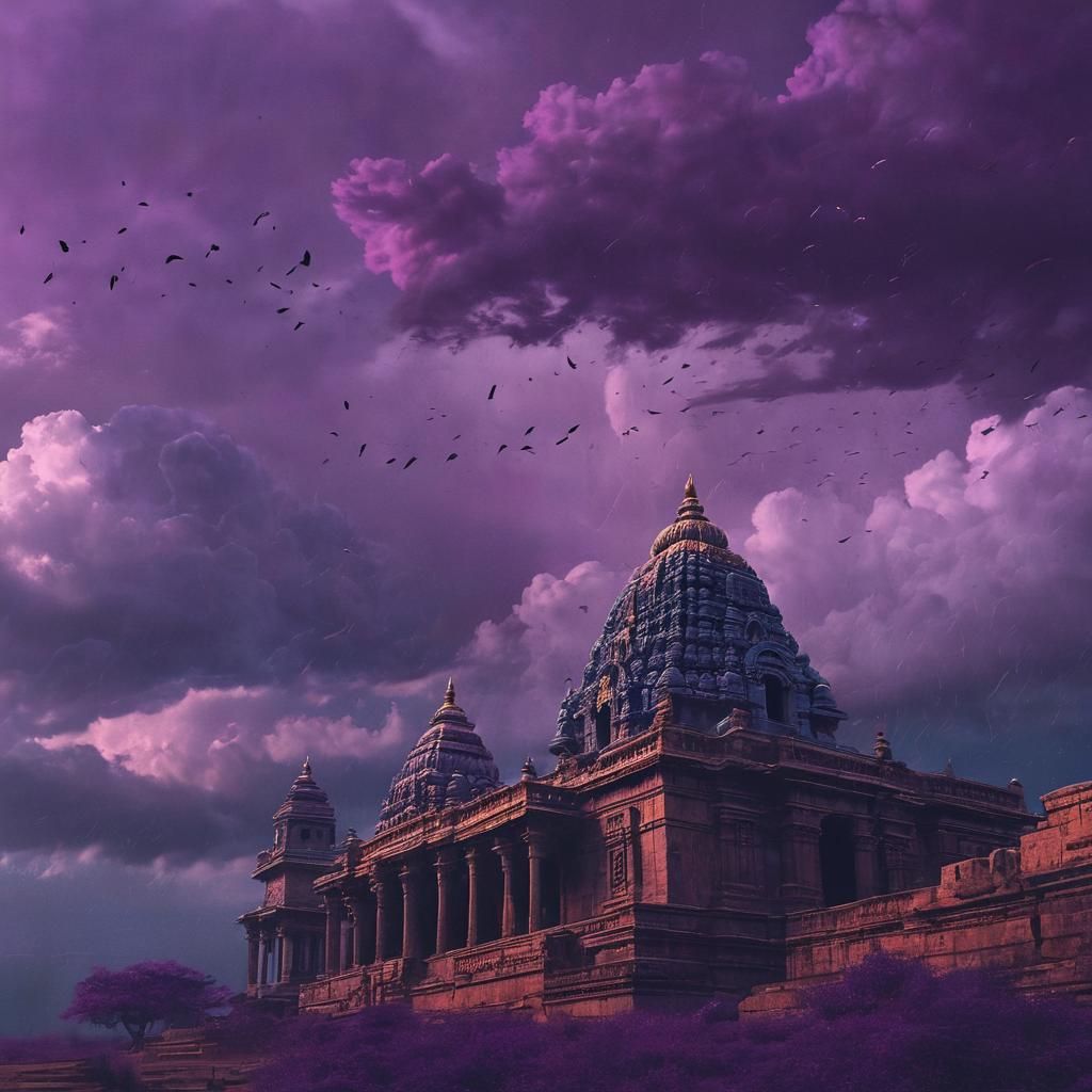 Majestic Brihadheswara Temple: Surreal Digital Painting