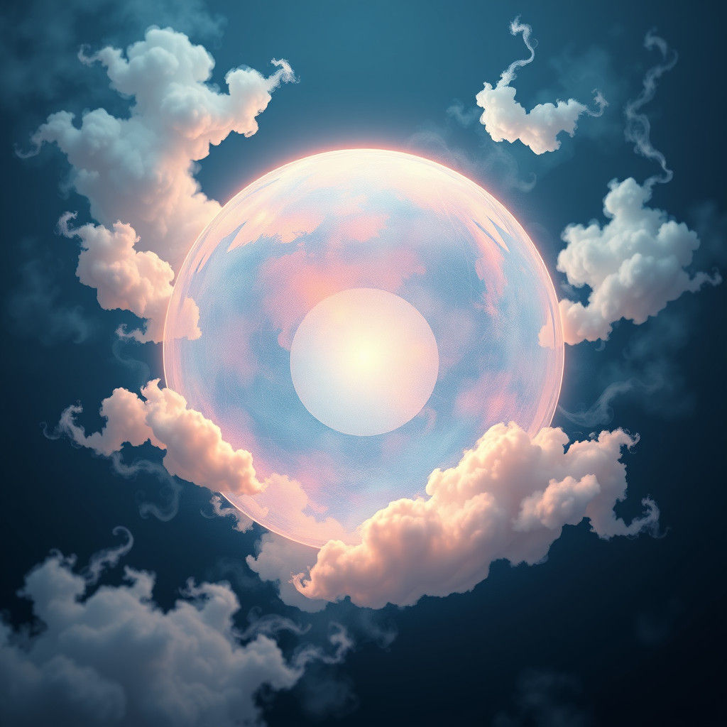 Birthrate Concept Art: Glowing Orb in Dreamy Landscape