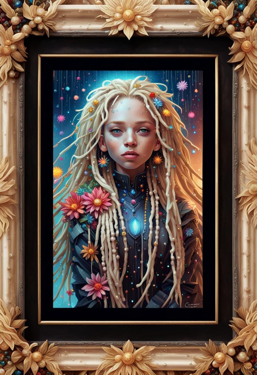 Face with Dreadlocks and Shooting Stars