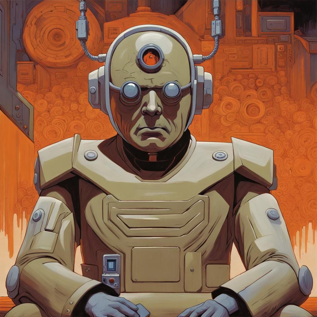 Mr. Bean as Metatron in Naruto: Impasto Painting