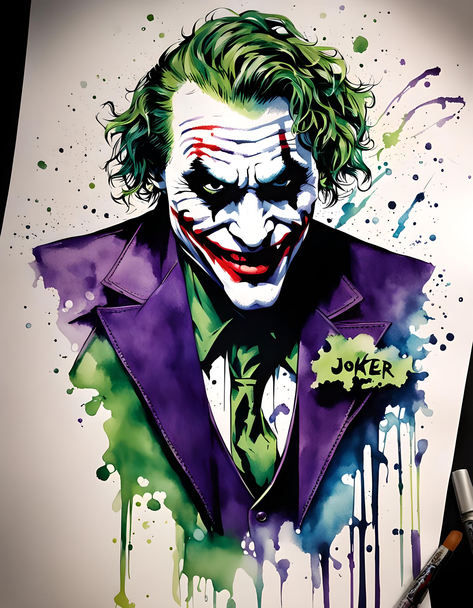 The Joker in Alcoholic Ink Style
