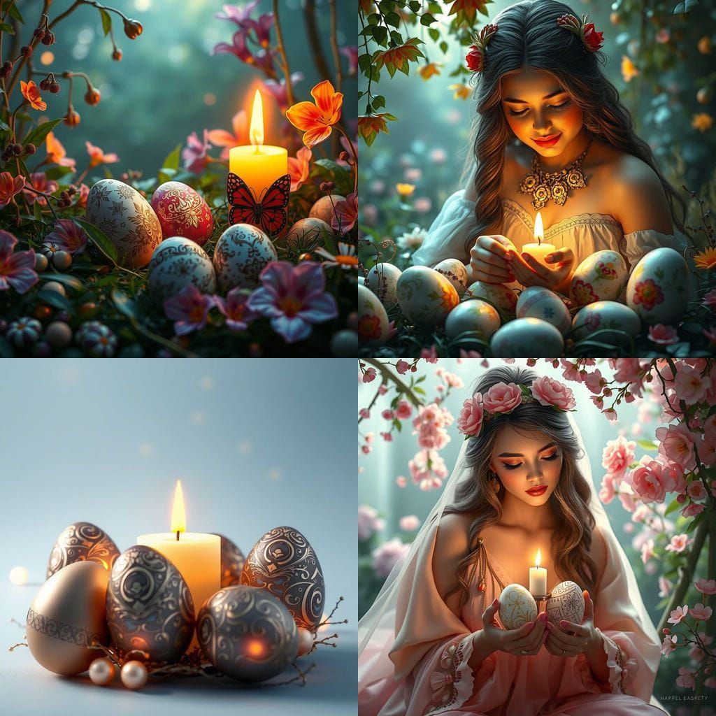 Vibrant Easter Wonderland in Deep Fantasy Colors