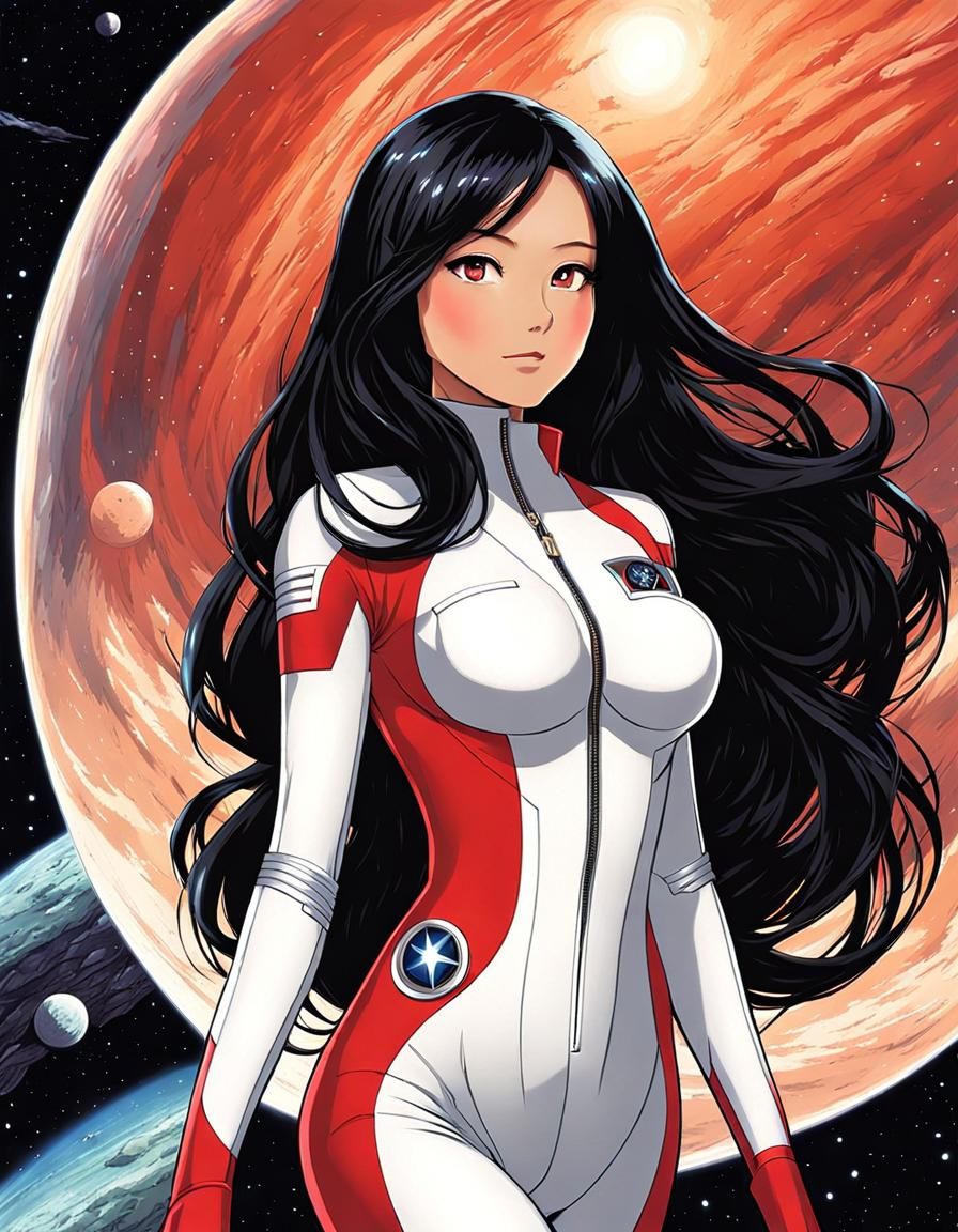 Beautiful Indonesian Spacewoman in Anime Art