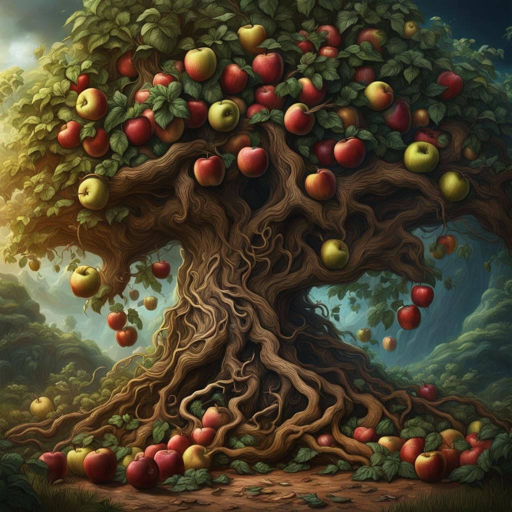 Tree of Life Painting with Adam and Eve