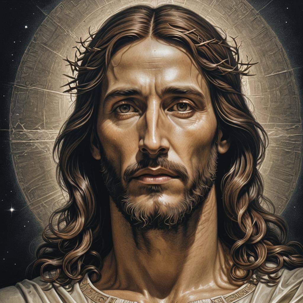 Hyper-Realistic Portrait of Jesus Christ in Moonlight