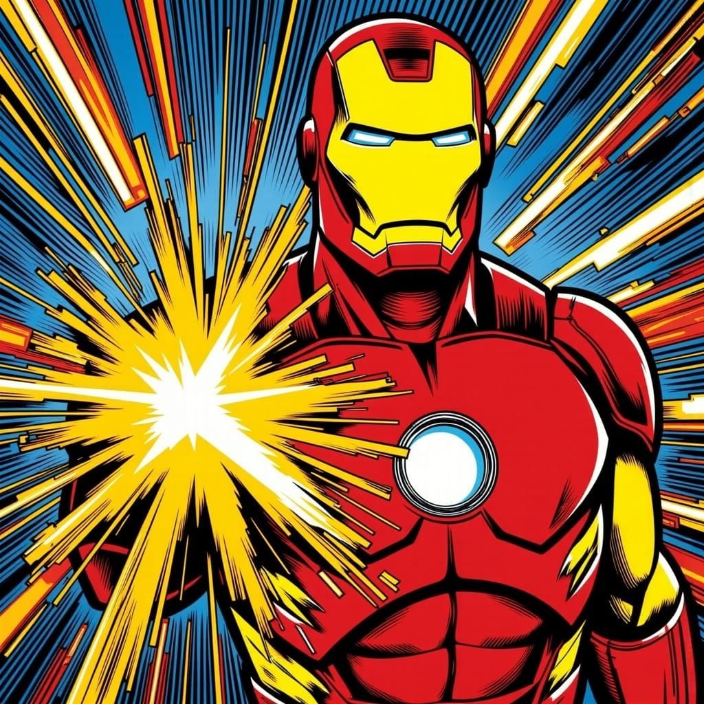 Iron Man's Arc Reactor in Pop Art Style