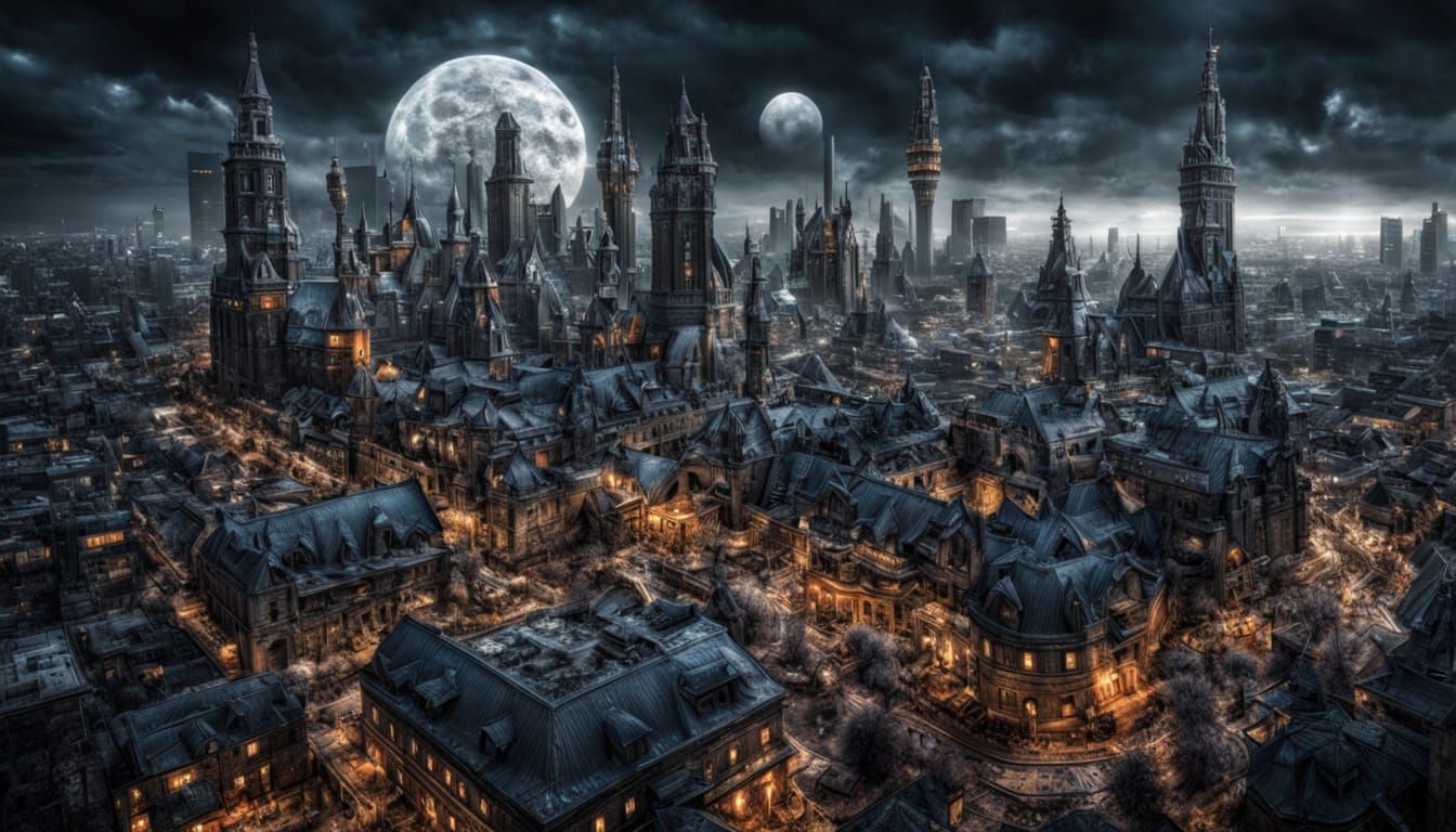 Hyper Realistic Otherworld Cityscape