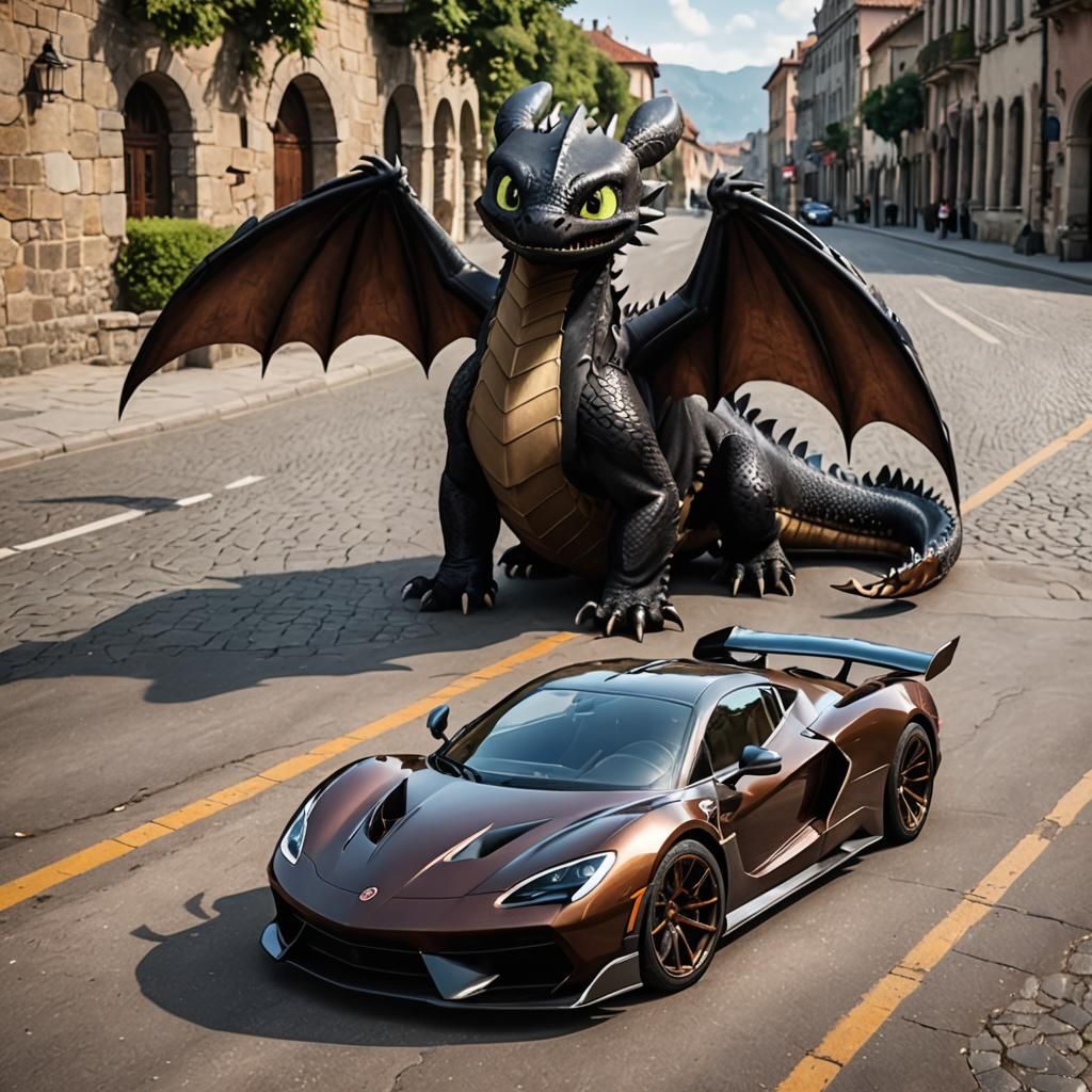 Toothless Dragon Hypercar: A Fantasy Automotive Mashup