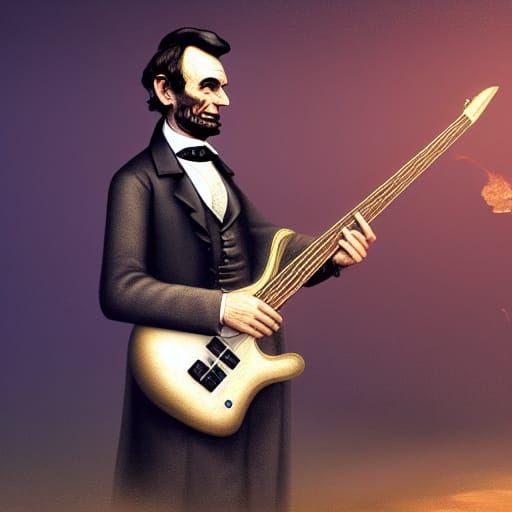 Abraham Lincoln Shreds on Bass Guitar