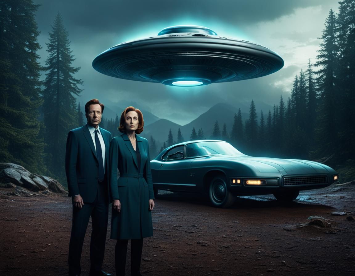 Mulder and Scully Encounter a UFO: Matte Painting