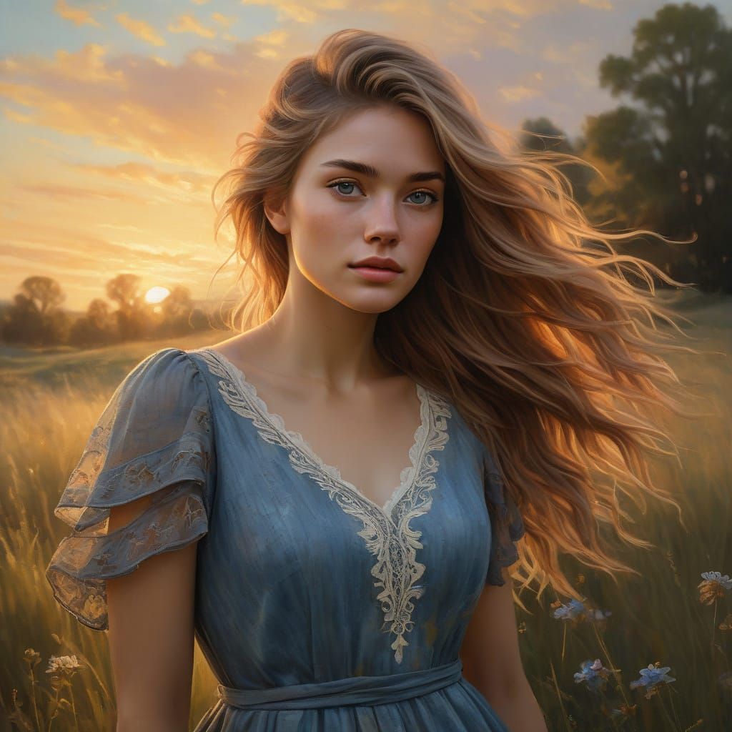 Romantic Western Portrait with Soft Focus and Warm Light