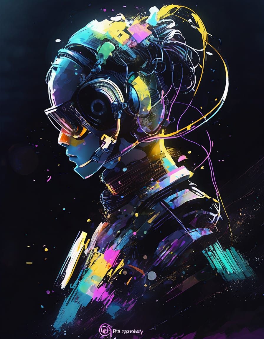 Dreamy Digital Angel in Vibrant Retina Display Aesthetic