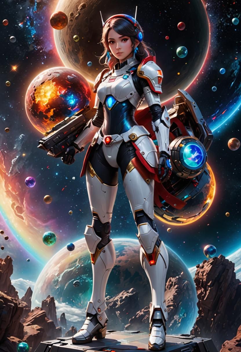 Nintendo Switch Console as Futuristic Armored Girl