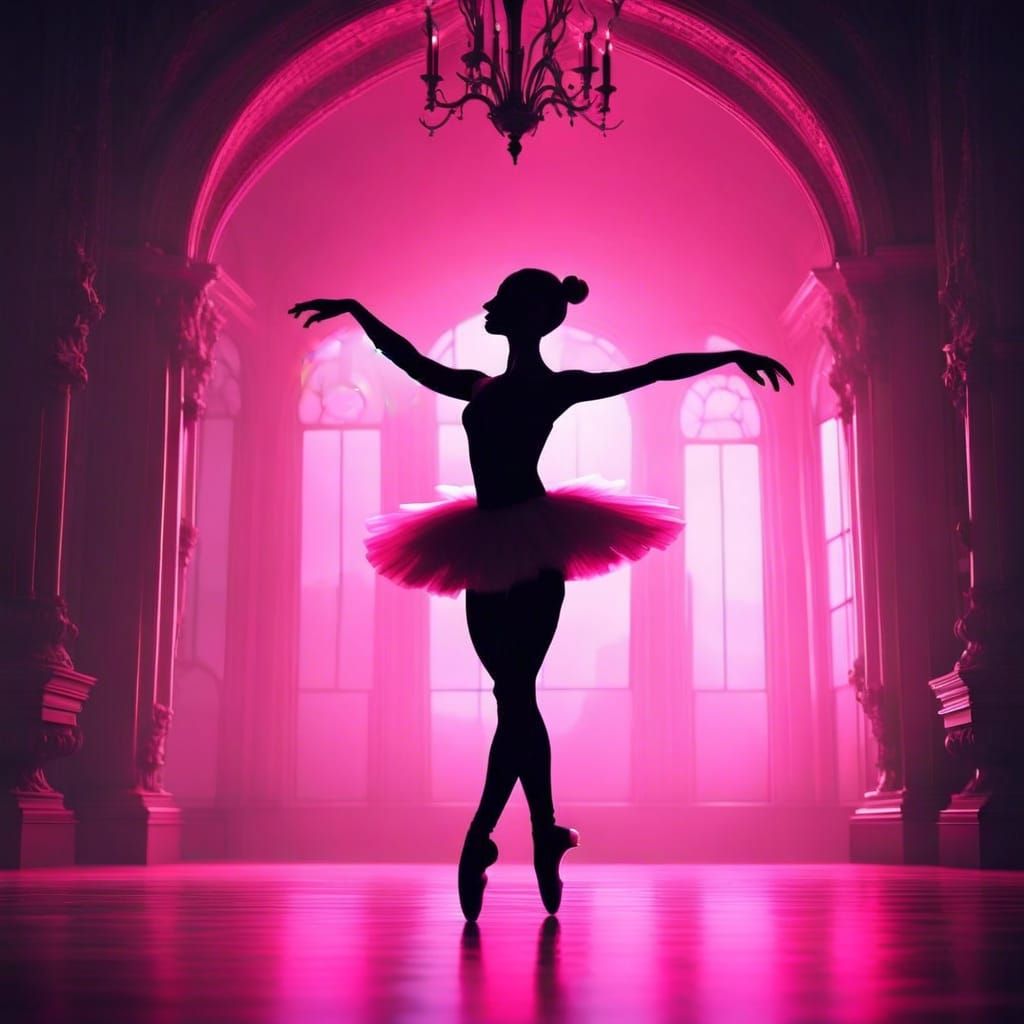 Ballerina Silhouette with Pink Tutu in 8K
