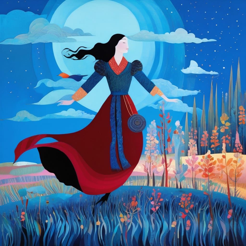 River in Autumn Landscape with Pastel Colors