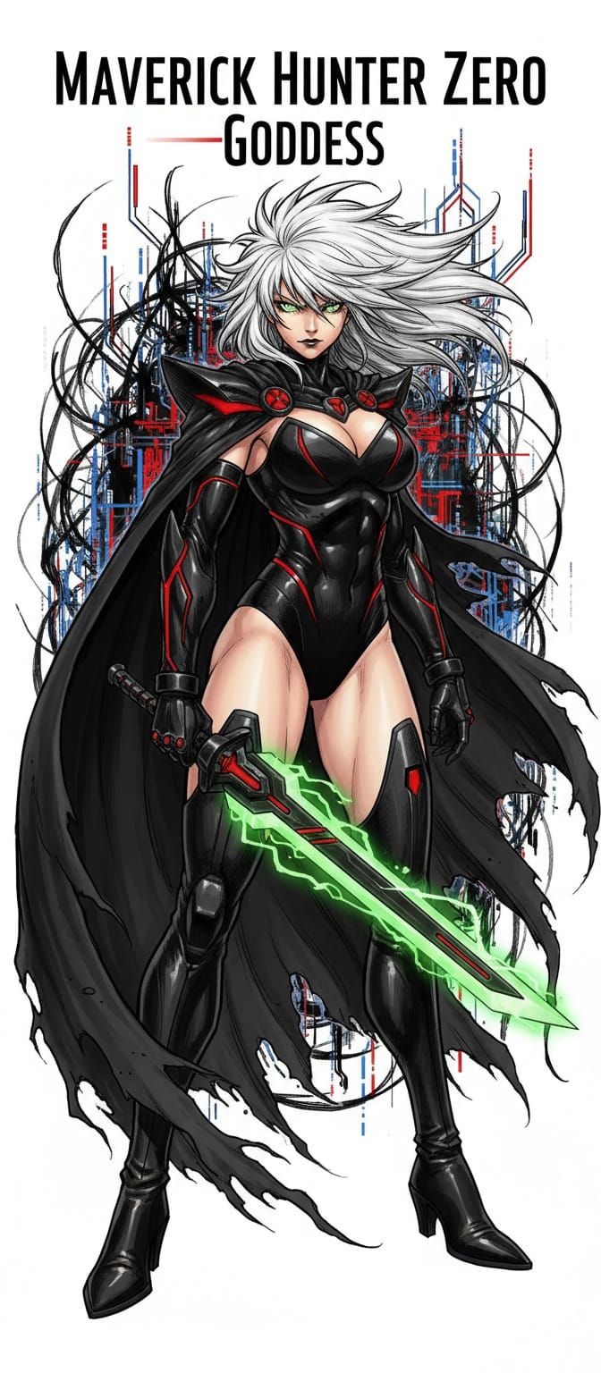 Zero Goddess from MegaMan: Ink Painting Anime