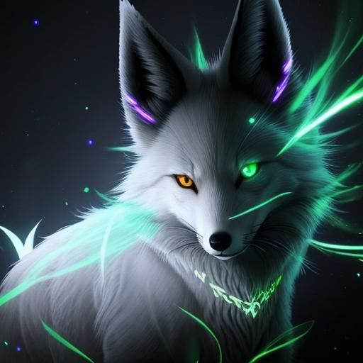 Mystical Nine-Tailed Fox with Glowing Aura