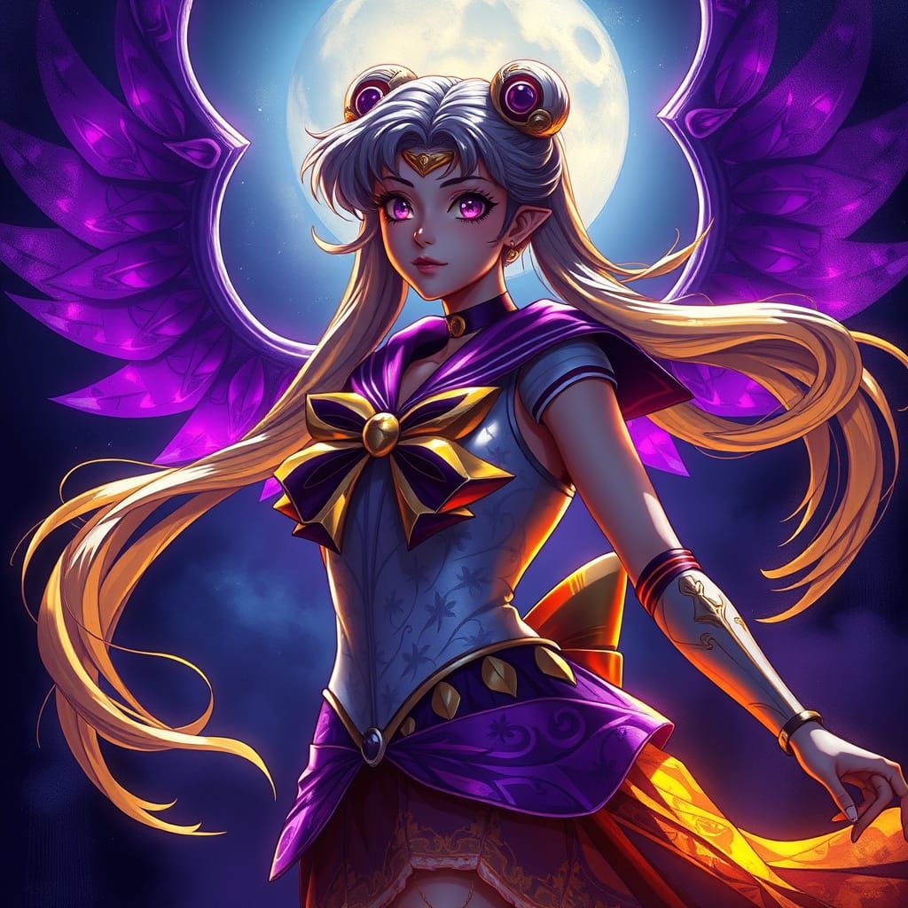 Mystical Sailor Moon in Dark Fantasy Realm