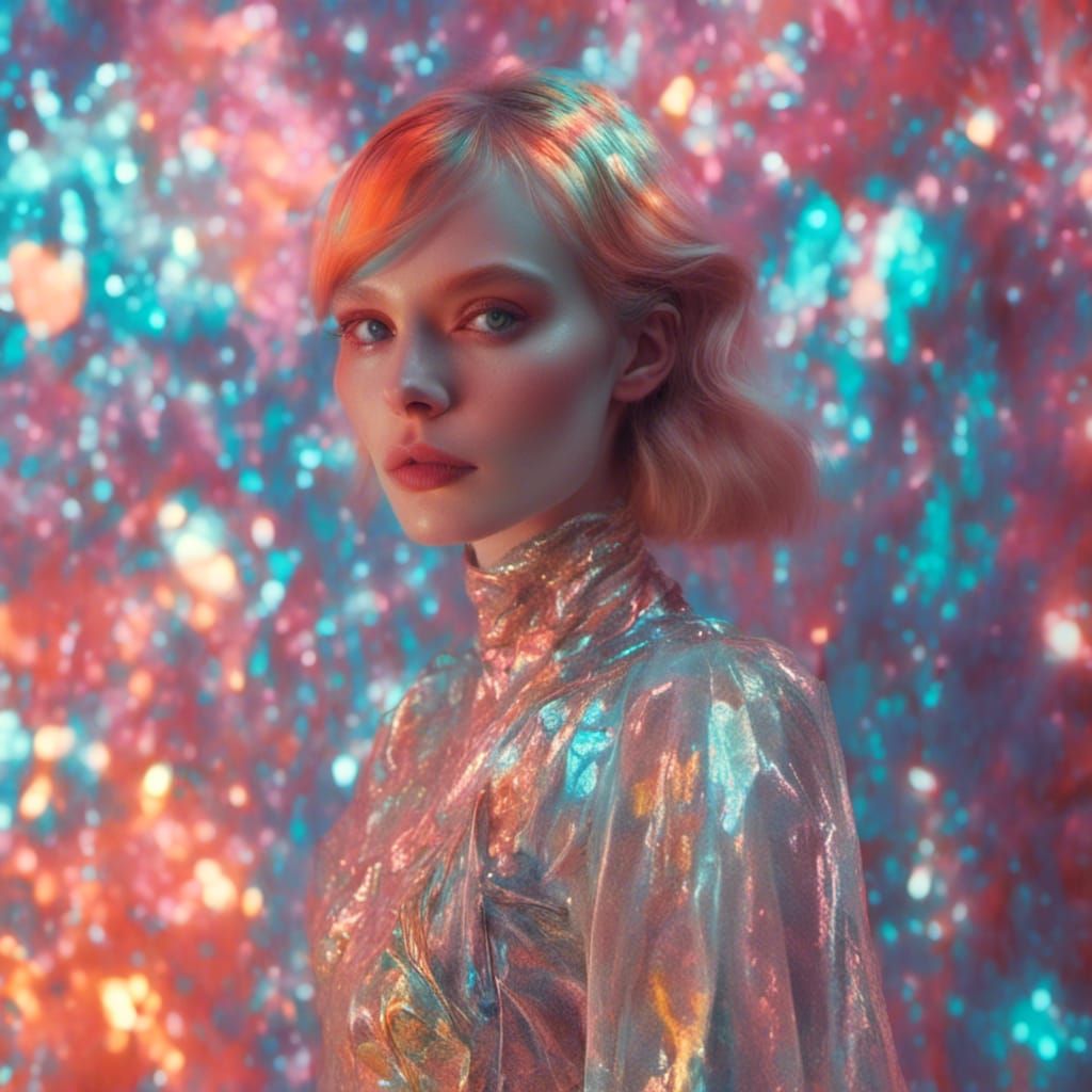 Holographic Dress: A Retro-Inspired Digital Portrait