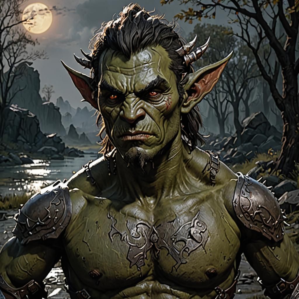 Handsome Orc Knight with Chiseled Features