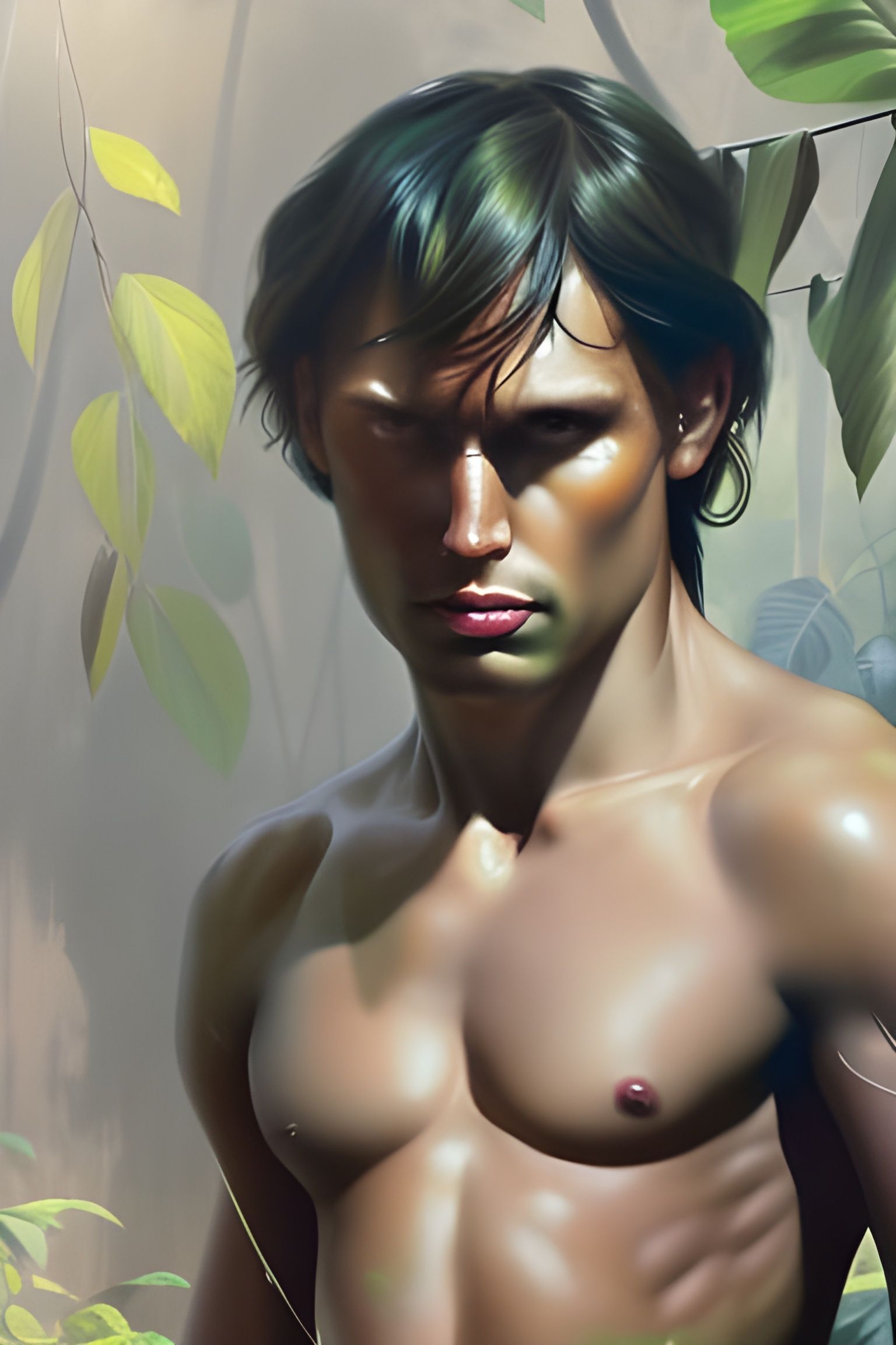 Tarzan in Vibrant Tropical Paradise