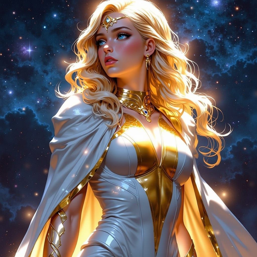 Starlight Portrait in Cosmic Nebula