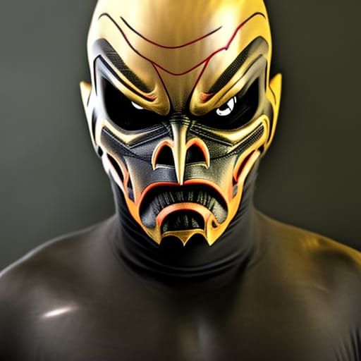 Futuristic Oni Batman Cowl in Hyperrealistic Style