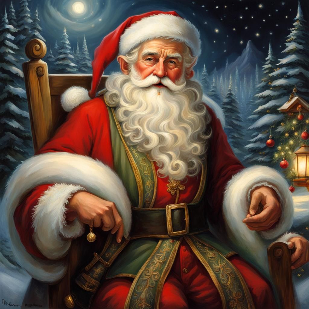Ethereal Portrait of Santa Claus