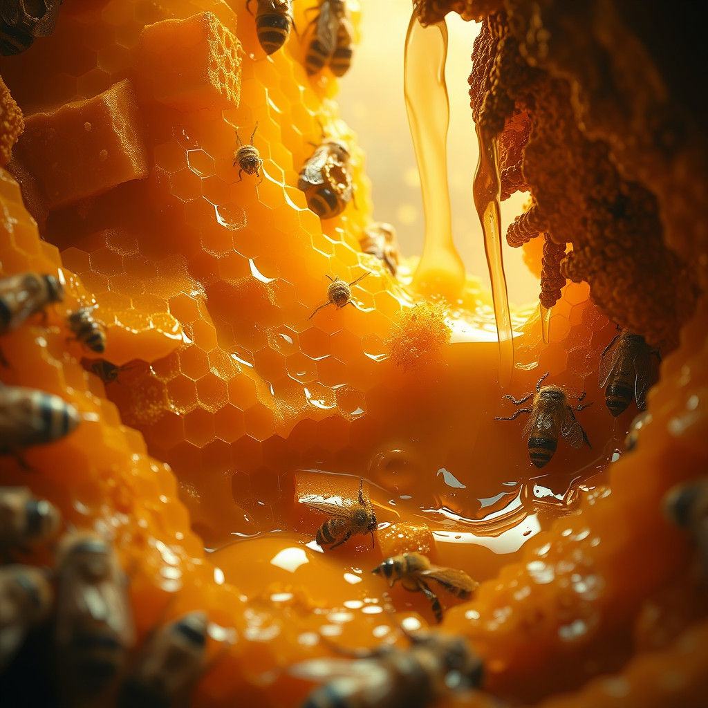 Golden Honeycombs in a Mystical Realm