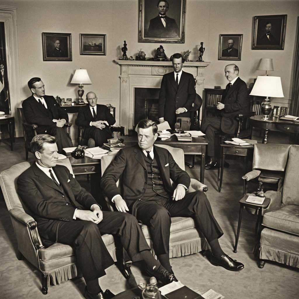 Four Presidents Enjoying Whiskey in Oval Office