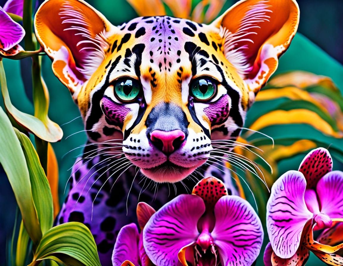 Dadaism Orchid Ocelots in Macro Photography