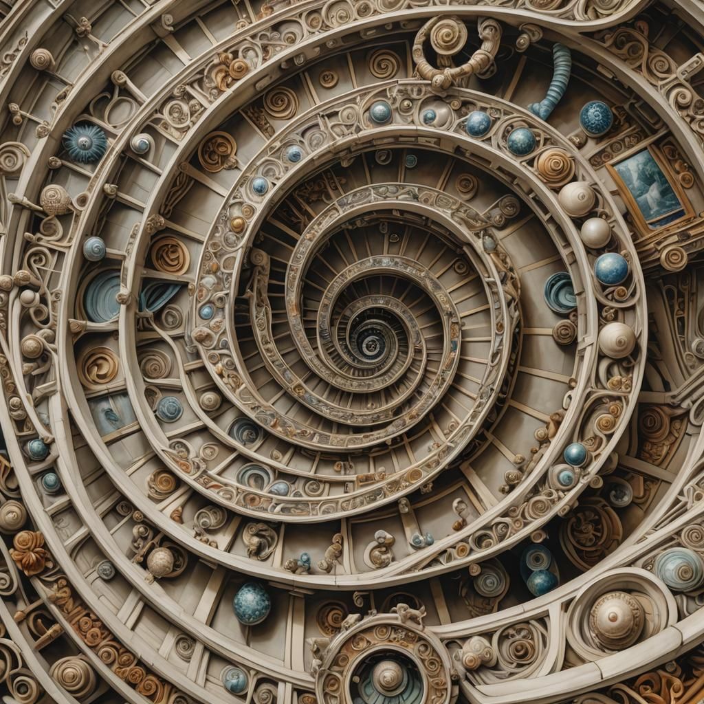 Fibonacci Sequence Steps in Hyperdetailed Realism