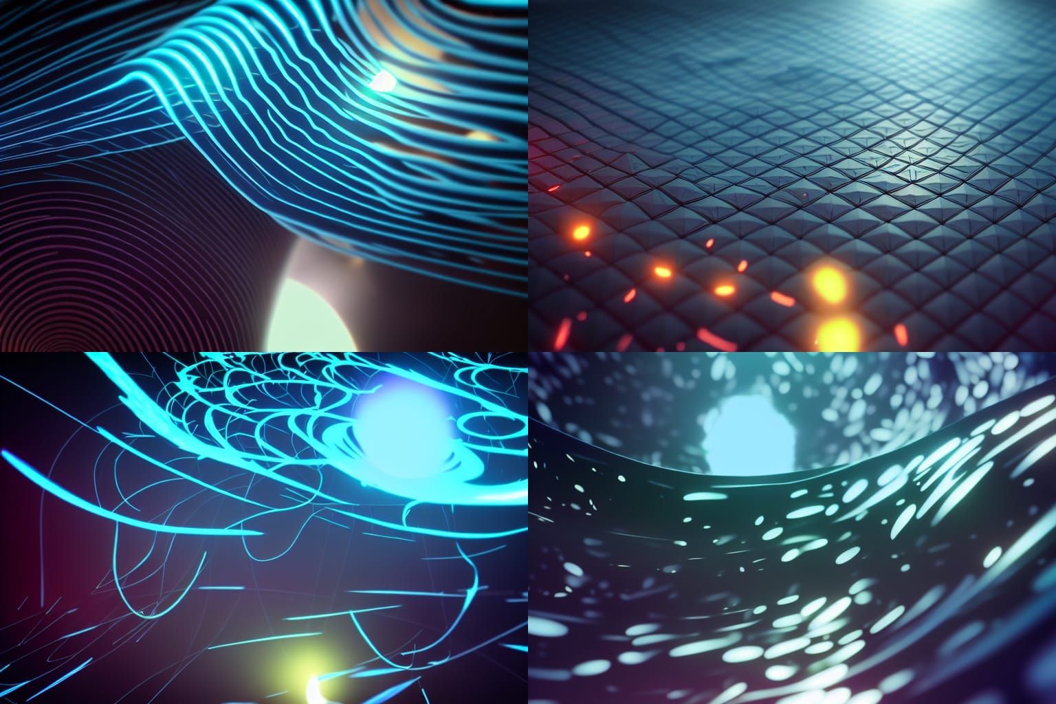 Hyperdetailed Cel-Shaded Energy Waves with Depth of Field