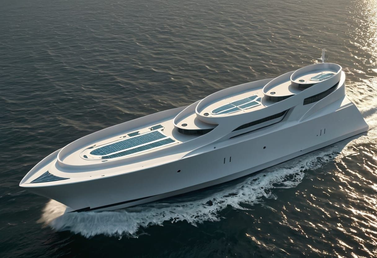 Futuristic Ocean Liner Cruises Through Turbulent Seas in a D...