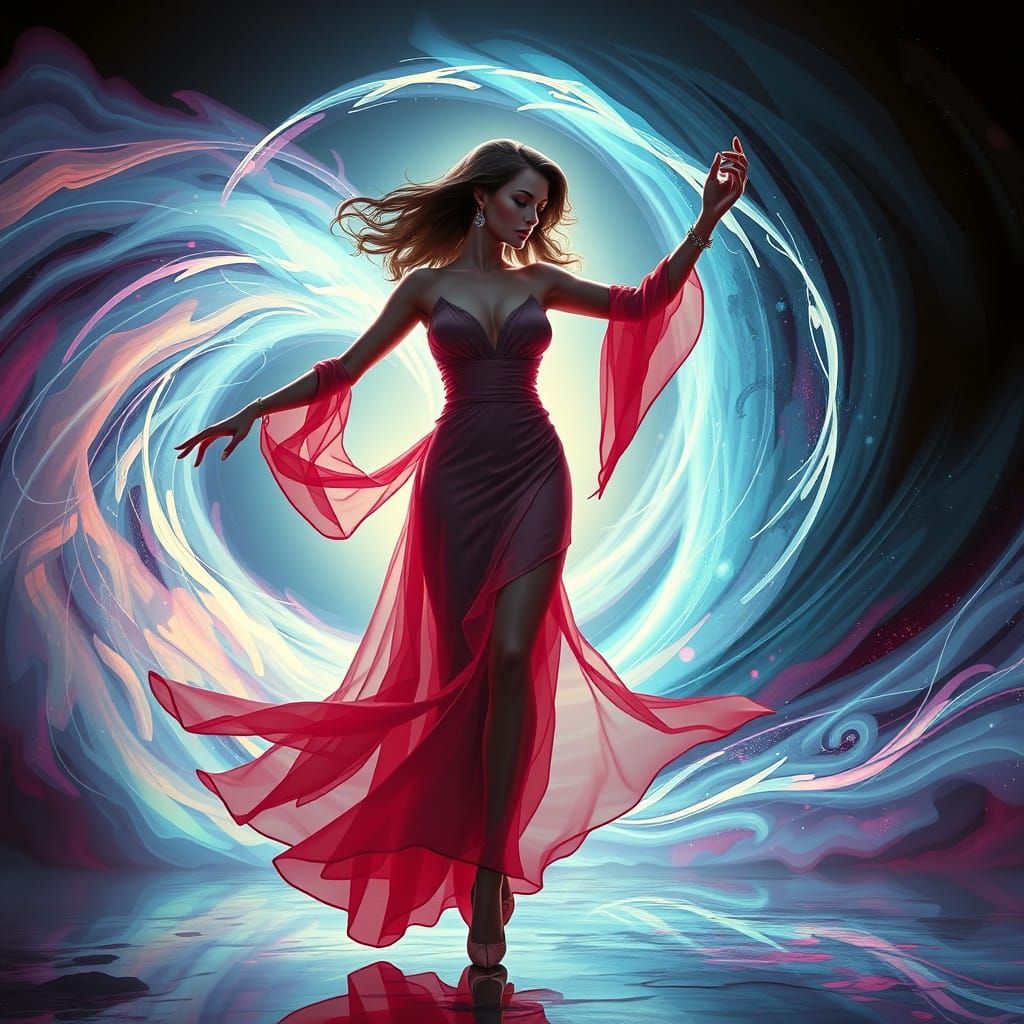 Harmonious Dance: Neon Noir Yin and Yang