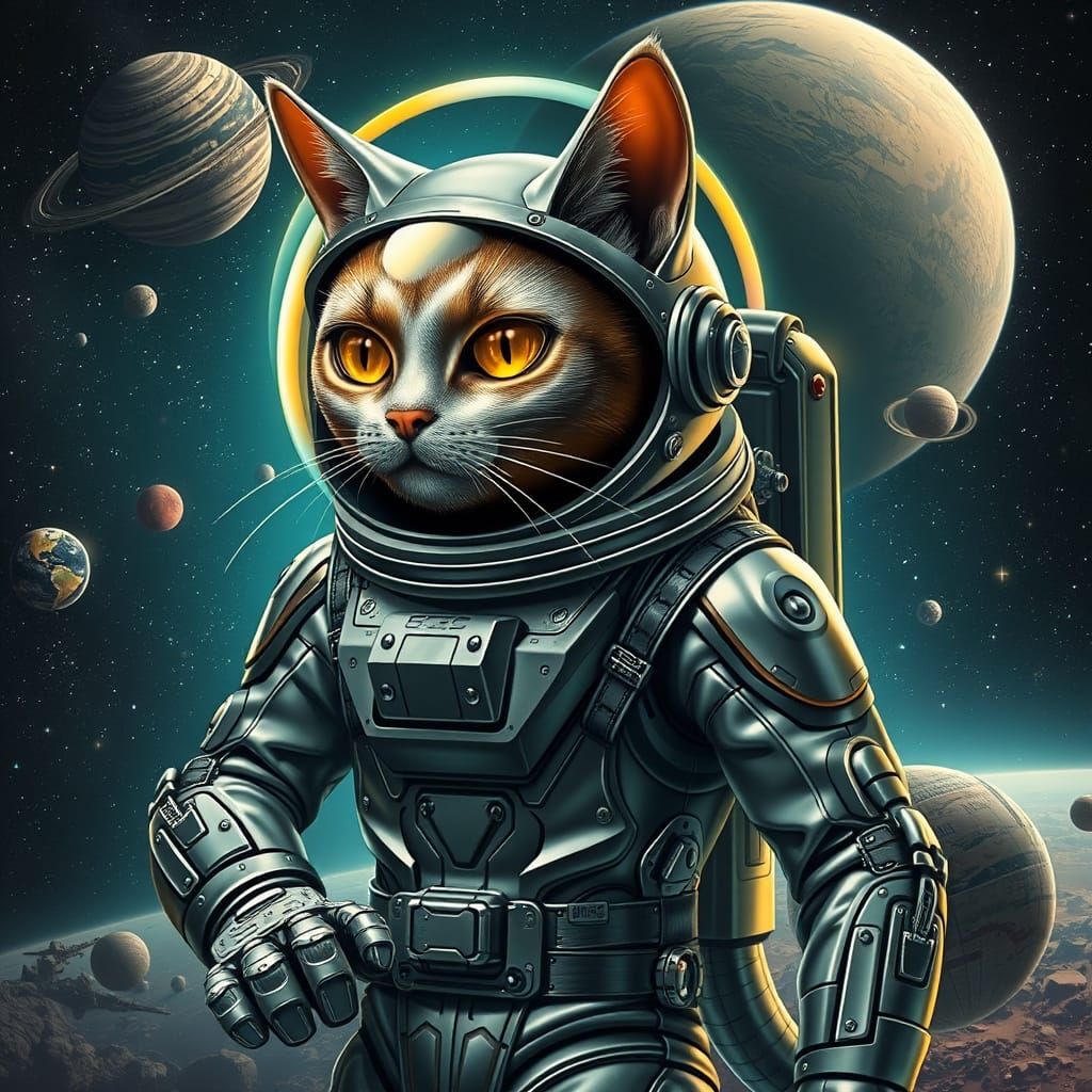 Futuristic Feline Space Explorer