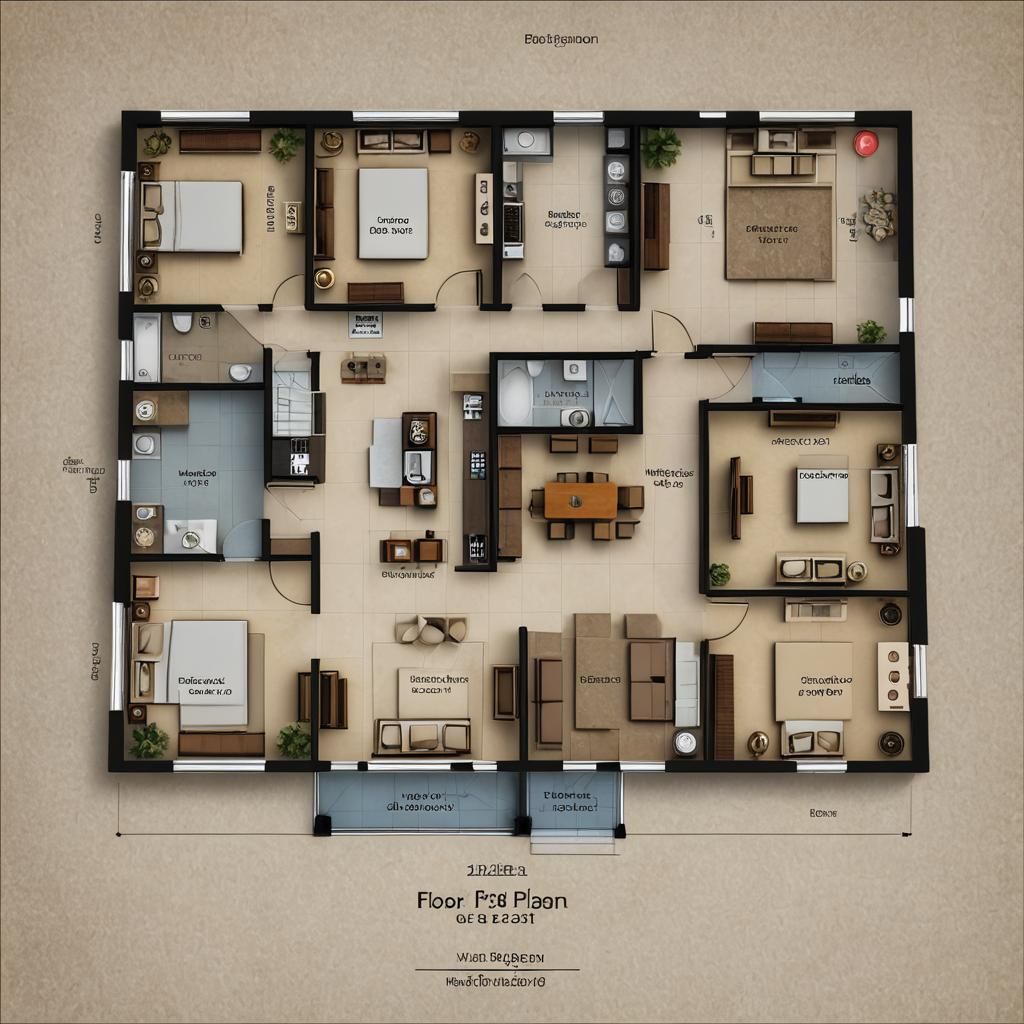 Bungalow 2D Floor Plan Design