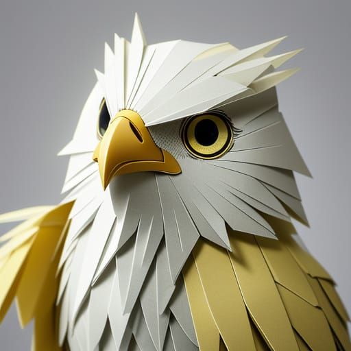 Grumpy Yellow Chick in Papercraft Barn