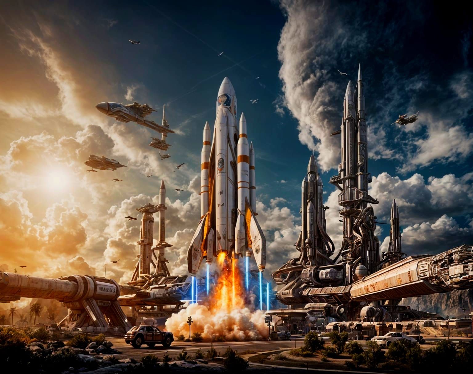 Retro Rocket Launching from Walmart Parking Lot