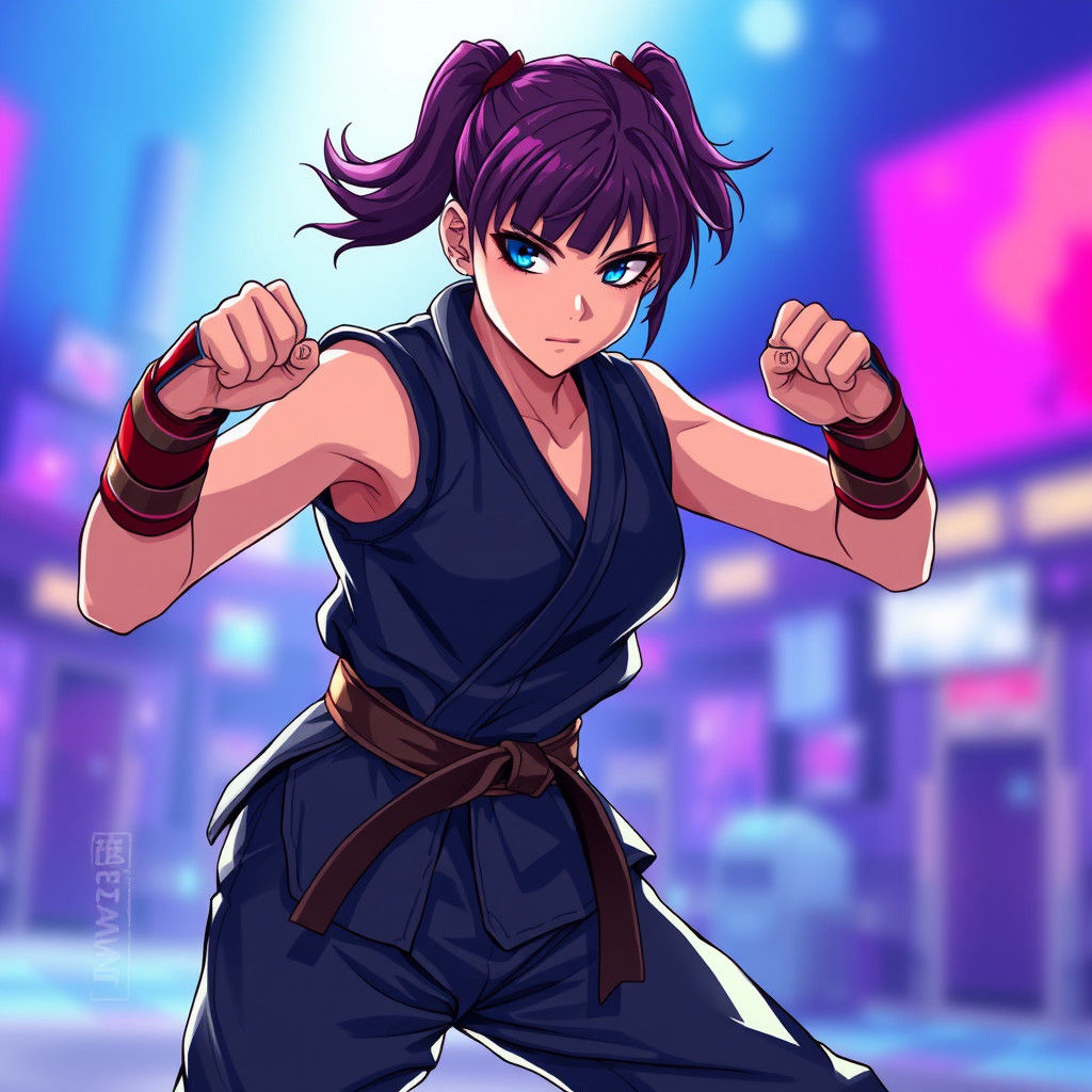 Anime Girl in Fighting Gear, Studio Trigger Style