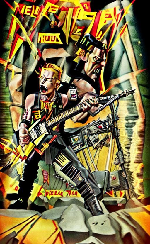 Beavis and Butt-Head on Custom Harley-Davidson with Skull He...