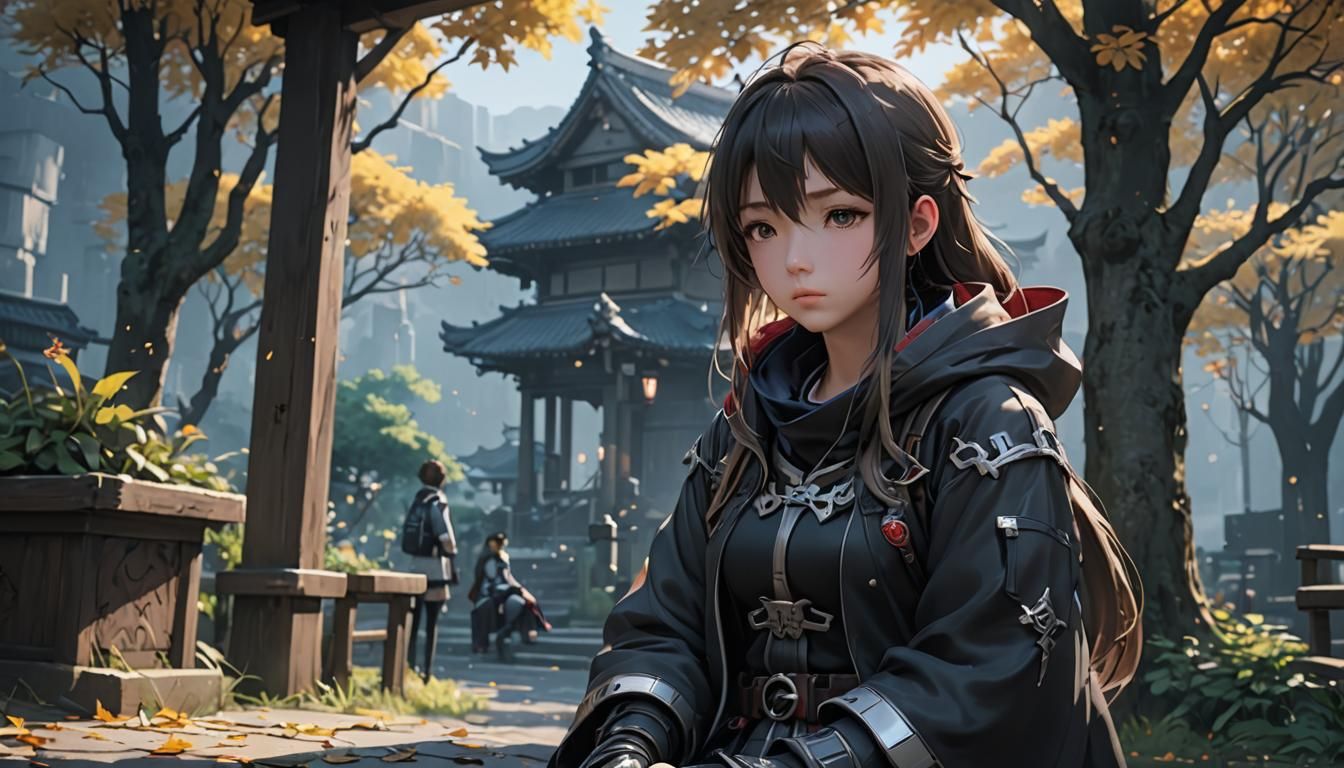 Lonely Figure in Detailed 3D Anime Art