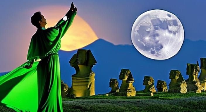 Magical Garden Scene with Magician, Photography