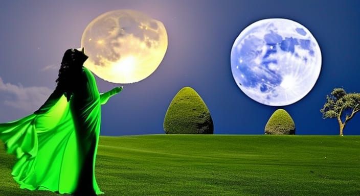 Magical Garden Gathering Under Moonlight: High-Resolution Ph...