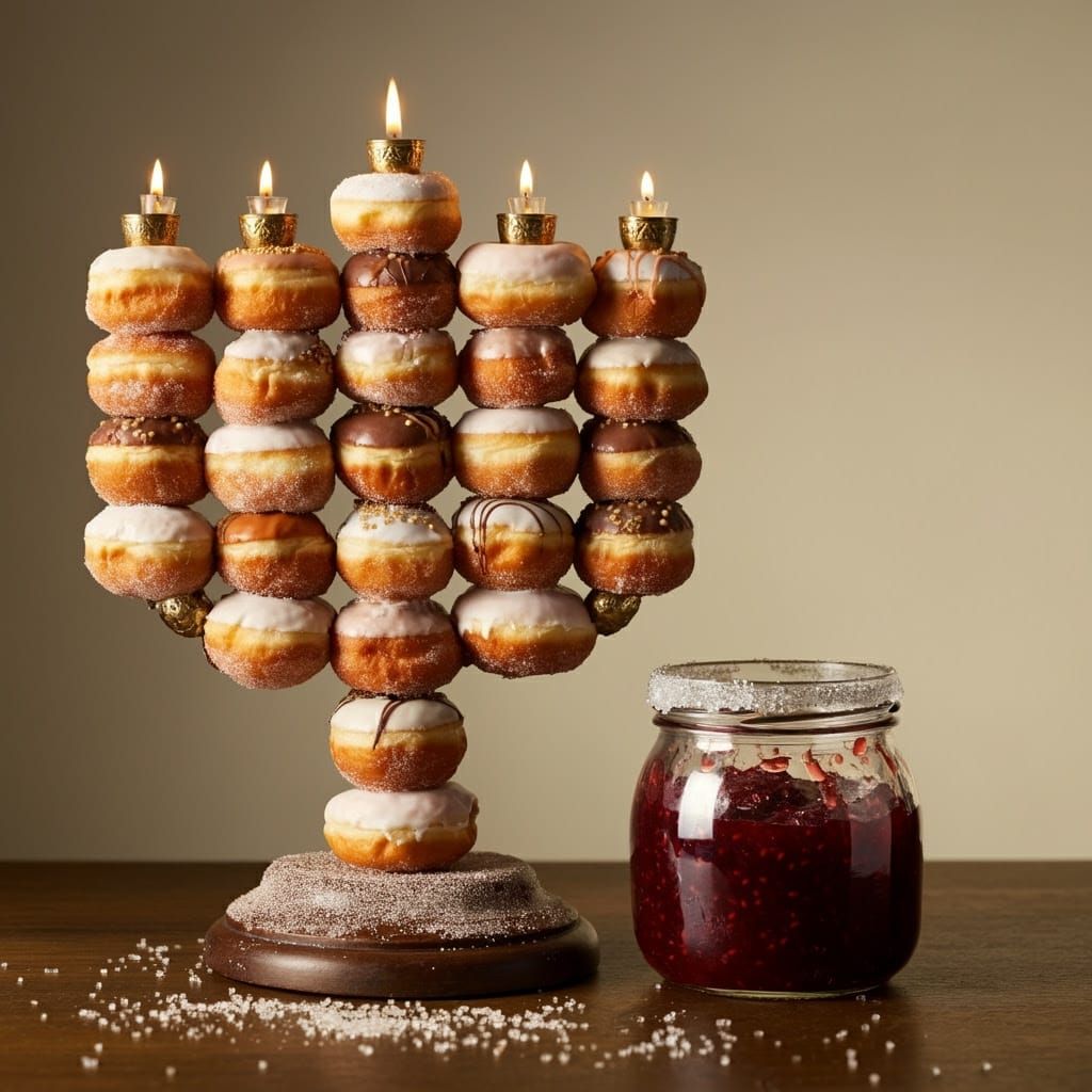 Sugary Menorah in Warm Light