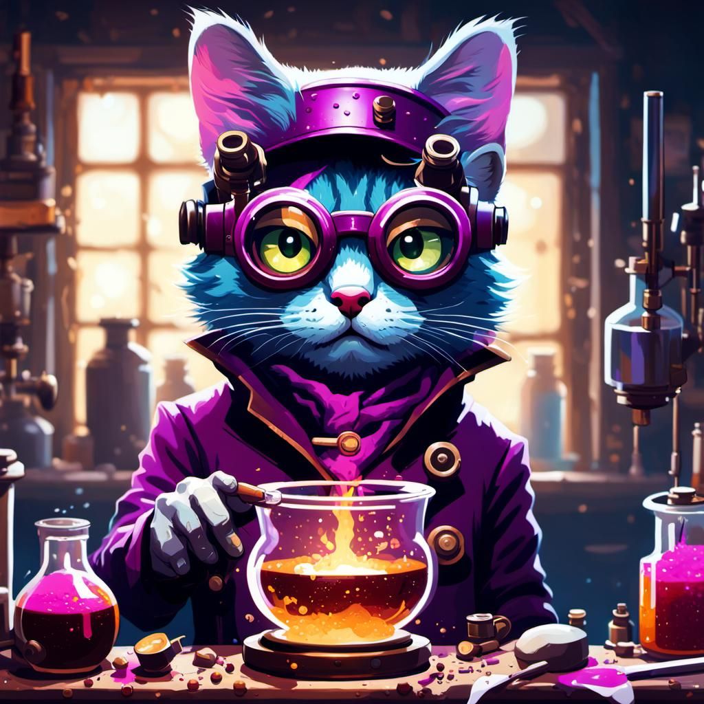 eccentric young cat alchemist