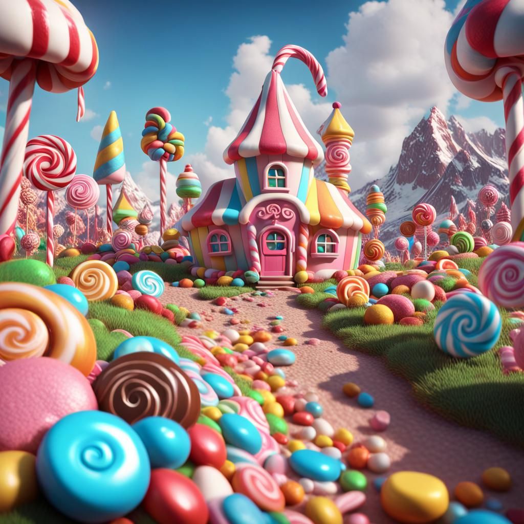 Hyperrealistic Candy Land in Ultra Detail